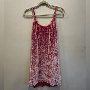 90s Y2K Victoria’s Secret Bubblegum Pink Crushed Velvet Slip Dress Sz Large